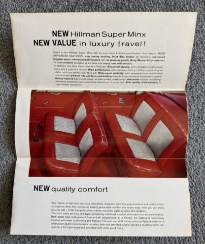 1962 Hillman Super Minx Brochure - Image 2