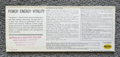 1962 Hillman Super Minx Brochure - Image 7