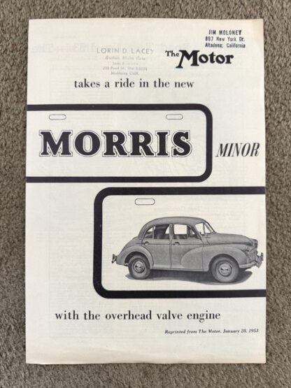 1953 Morris Minor Brochure