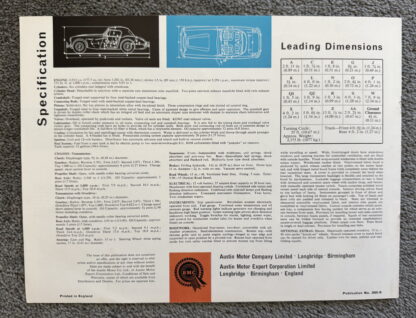 1964 Austin Healey 3000 Brochure - Image 8