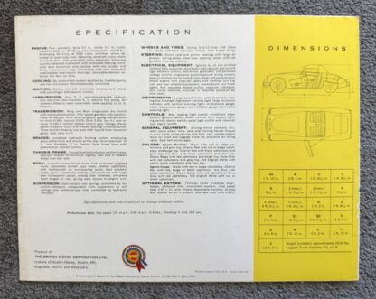 1961 MG MGA 1600 MKII Brochure - Image 11