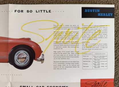 1958 Austin Healey "Frogeye" Sprite Brochure - Image 6