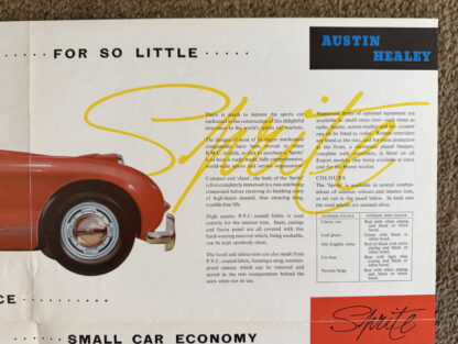 1960 Austin Healey "Frogeye" Sprite Brochure - Image 6