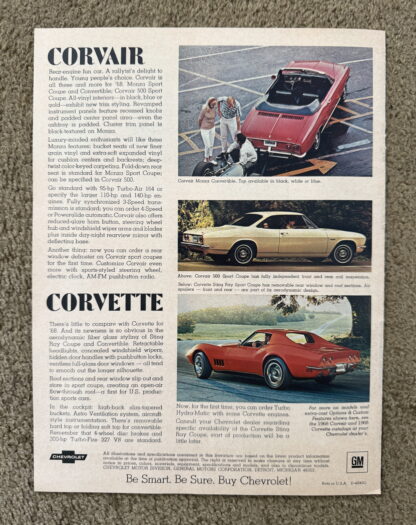 1968 Chevrolet Range Brochure Corvette Chevelle Camaro Corvair Bel Air - Image 12