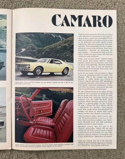1968 Chevrolet Range Brochure Corvette Chevelle Camaro Corvair Bel Air - Image 9