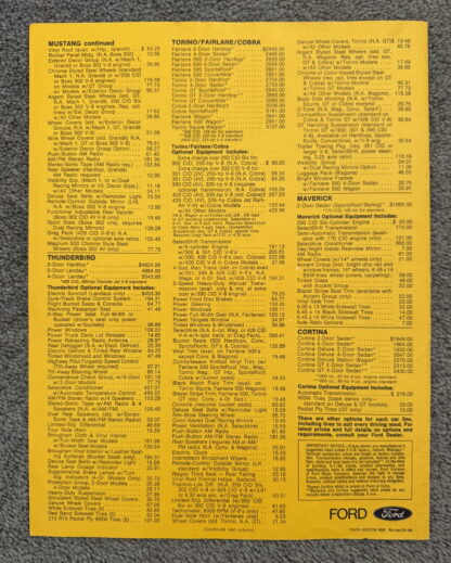 1969 Ford Range Price Estimator Brochure Mustang, Cortina, Falcon, Fairlane - Image 4