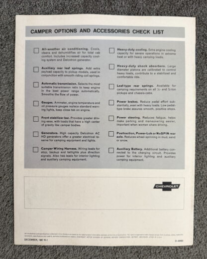 1968 Chevrolet El Camino, Sportvan, C10, C20 Recreational Vehicles Brochure - Image 9