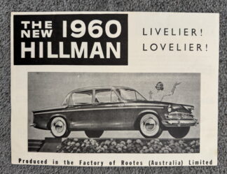 1960 Hillman Minx Australian Brochure
