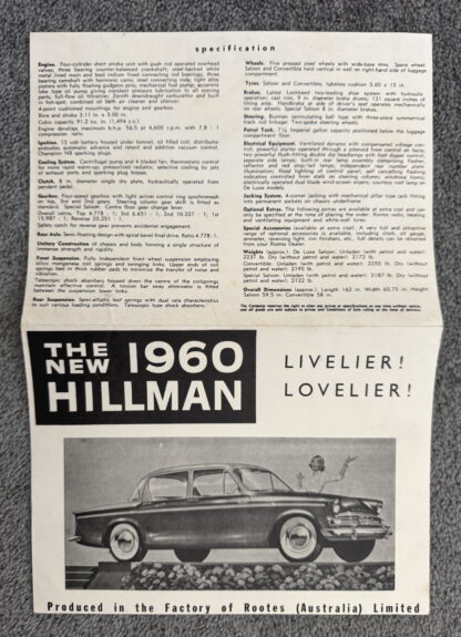 1960 Hillman Minx Australian Brochure - Image 2