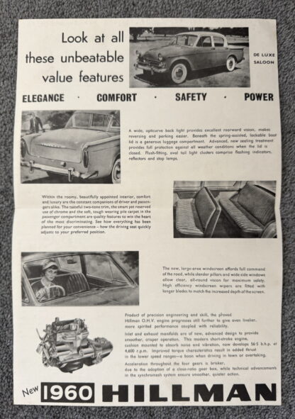 1960 Hillman Minx Australian Brochure - Image 3