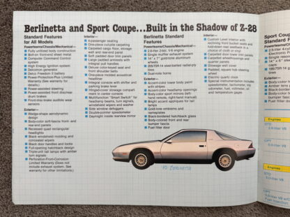 1982 Chevrolet Camaro Technical Brochure - Image 9