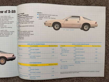 1982 Chevrolet Camaro Technical Brochure - Image 10