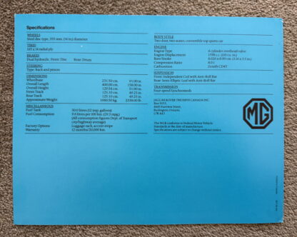 1979 MG MGB Brochure - Image 4