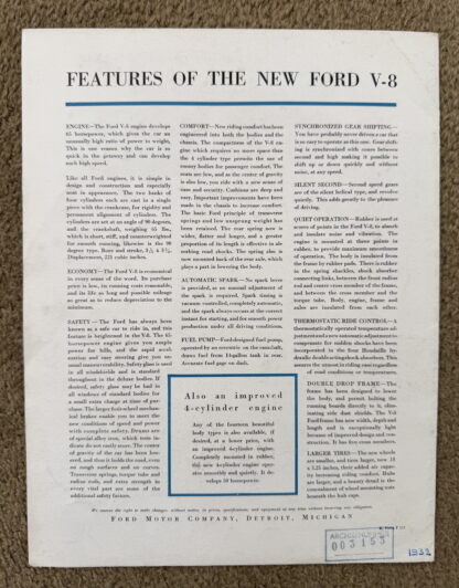 1932 Ford V8 Model 18 Range Brochure - Image 10