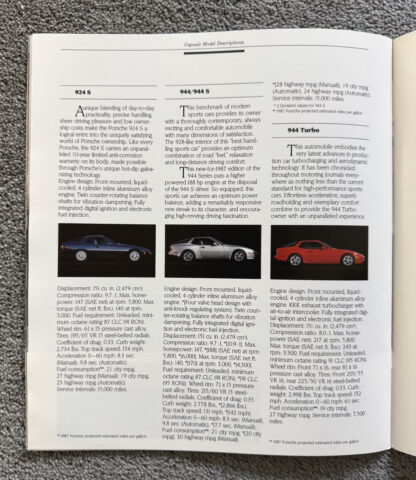 1987 Porsche Range Brochure, 924, 944, 911 928 - Image 12