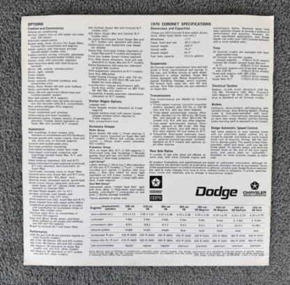 1970 Dodge Coronet, R/T, Super Bee Brochure - Image 7