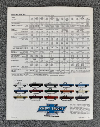 1980 Chevrolet Pickup Brochure C10, C20, C30, K10/20/30, Fleetside, Stepside - Image 9