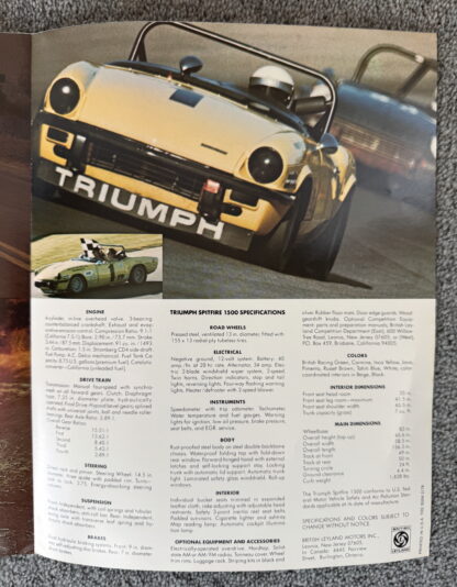 1976 Triumph Spitfire Brochure - Image 6