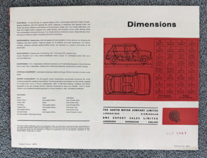 1967 Austin Mini Cooper, Cooper S Brochure - Image 8