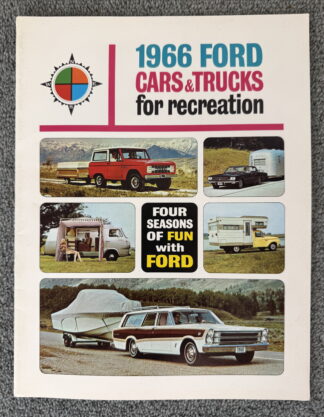 1966 Ford Recreation Brochure Mustang Falcon Fairlane Pickups Wagons Vans