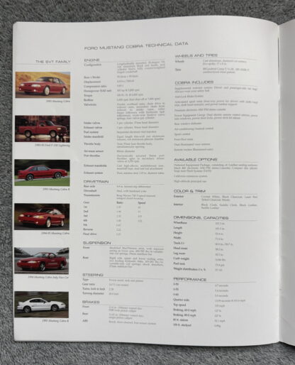 1996 Ford Mustang SVT Cobra Brochure - Image 12