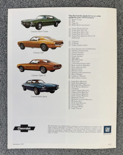 1973 Chevrolet Camaro Brochure - Image 7