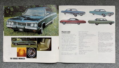 1968 Dodge Range Charger, Monaco. Coronet, Dart, Polara, Brochure - Image 6