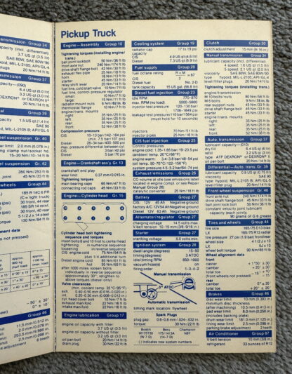 1980 Volkswagen Quick Data, Quick Check Brochures - Image 7