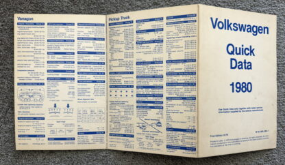 1980 Volkswagen Quick Data, Quick Check Brochures - Image 8