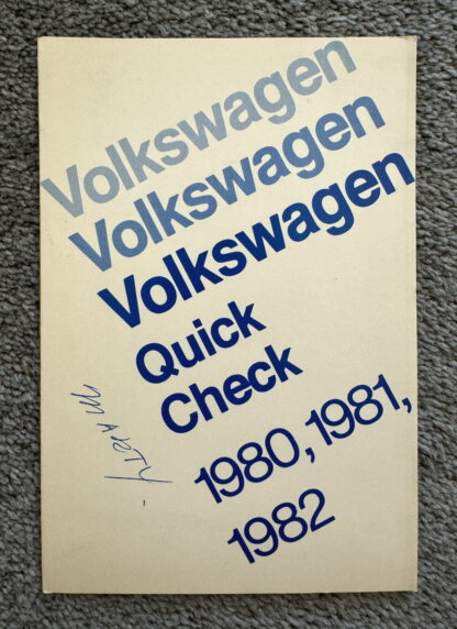 1980 Volkswagen Quick Data, Quick Check Brochures - Image 9