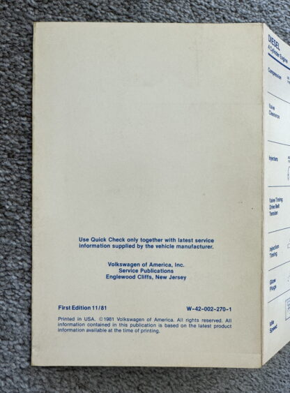 1980 Volkswagen Quick Data, Quick Check Brochures - Image 15