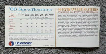 1966 Studebaker Range Brochure Commander, Daytona, Cruiser, Wagonare - Image 16
