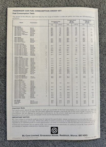 1977 British Leyland - Austin Morris, MG Motor Show Brochure - Image 17
