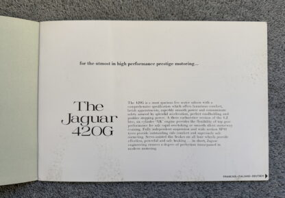 1969 Jaguar 420G Premium Brochure - Image 2