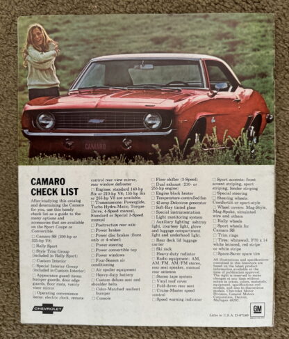 1969 Chevrolet Camaro Brochure - Image 9