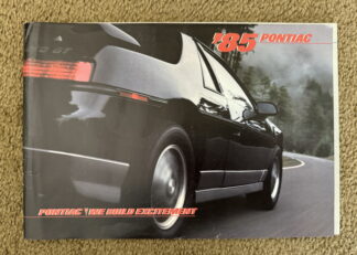 1985 Pontiac Range Brochure Firebird, Bonneville, Fiero, Parisienne