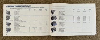 1985 Pontiac Range Brochure Firebird, Bonneville, Fiero, Parisienne - Image 18
